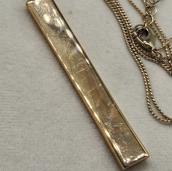 Linea By Louis Dell'Olio QVC Goldtone Vertical Bar Y-Drop Minimalist Necklace - Picture 12 of 16
